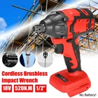 18V 520N.m. Беспроводной ударный бесщеточный гайковерт 12 дюйма, электрический гайковерт, электроинструменты, замена для батареи Makita