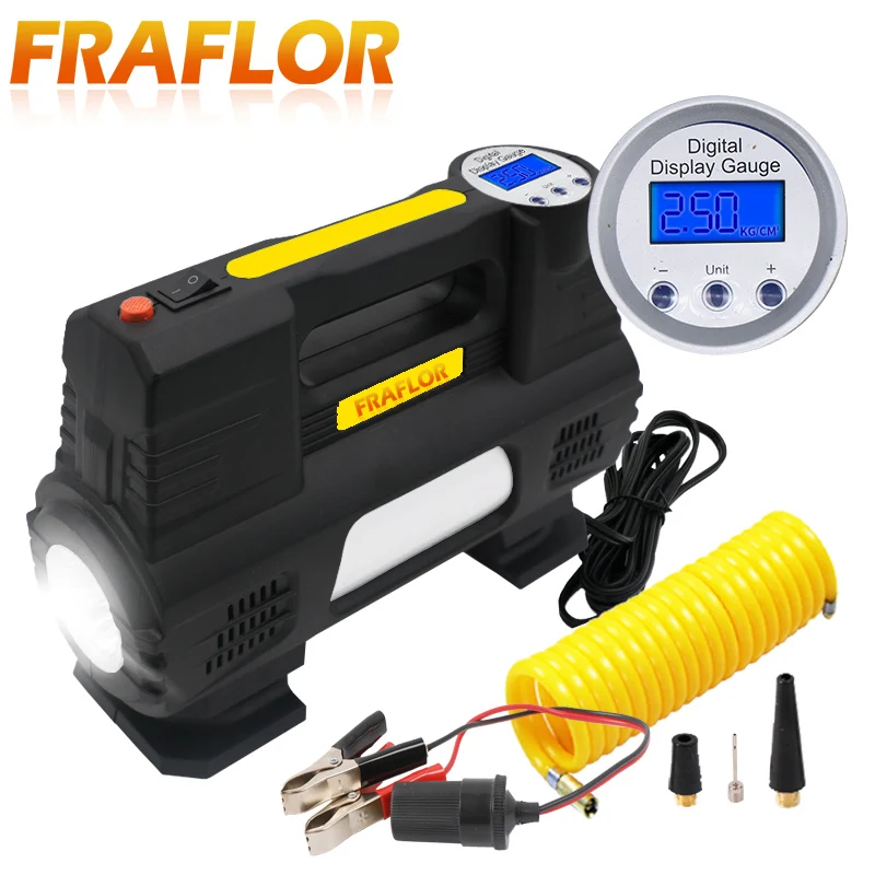 Цифровой компрессор для автомобильных шин 12 в пост. Тока Универсальный