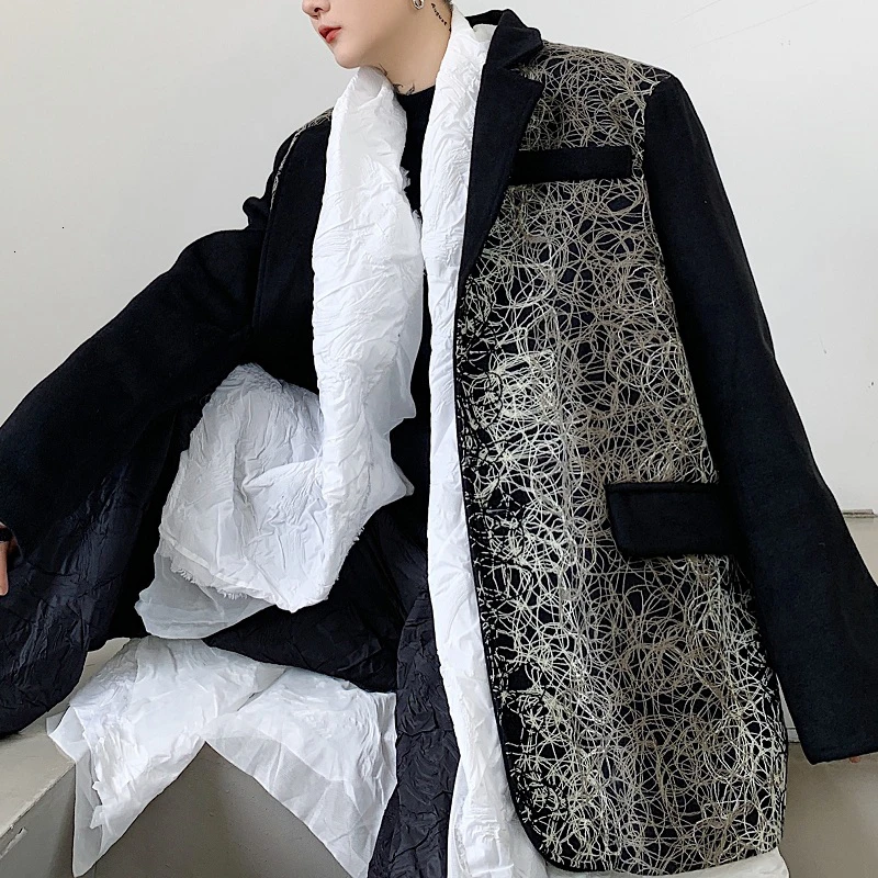 Уличная одежда костюм для ночного клуба в стиле хип хоп верхняя сцены готический