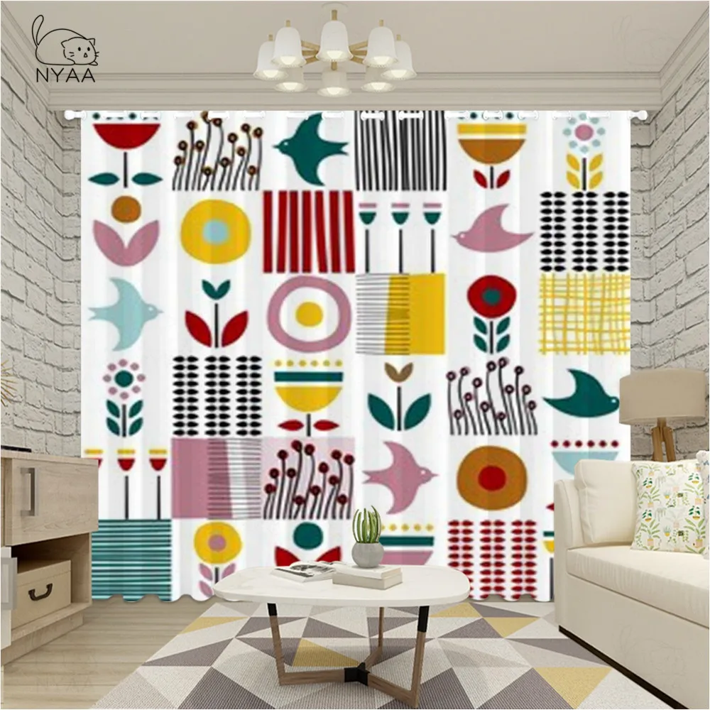 Плотные минималистичные Цветочные занавески тканевые для фотографий в гостиную