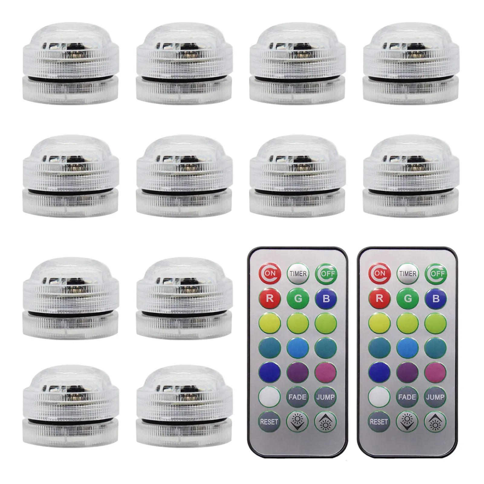

12pcs Battery Operated Pool Multi Color Aquarium With Remote Control Underwater Garden Bathtub Submersible Light For Fish Tank