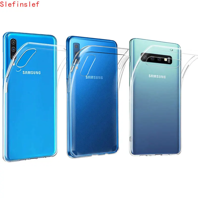 Чехол для Samsung Galaxy A7 2018 A50 A20 A40 A30 A70 S20 S10 S9 S8 Plus S11e S10E A20E Note 10 Pro прозрачный