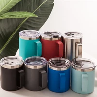 12oz stainless steel coffee mugs with handle double wall vacuum insulated tumbler travel cups coffee thermos with lids wb2161