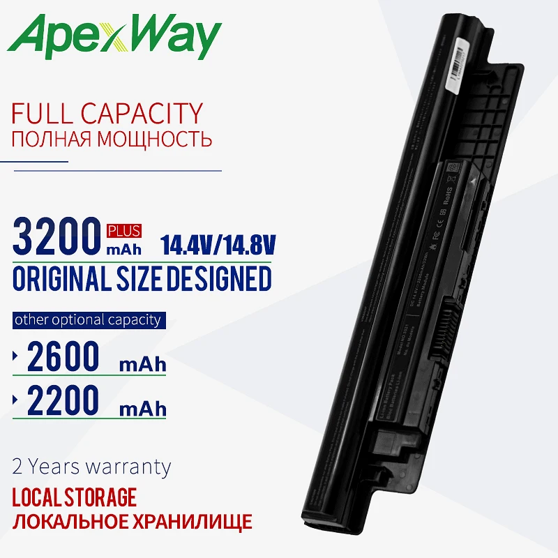Аккумулятор Apexway для ноутбука Inspiron 14 14R 15 15R 17 Dell W6XNM X29KD 4WY7C 68DTP 9K1VP 0MF69 V8VNT VR7HM T1G4M TT5W