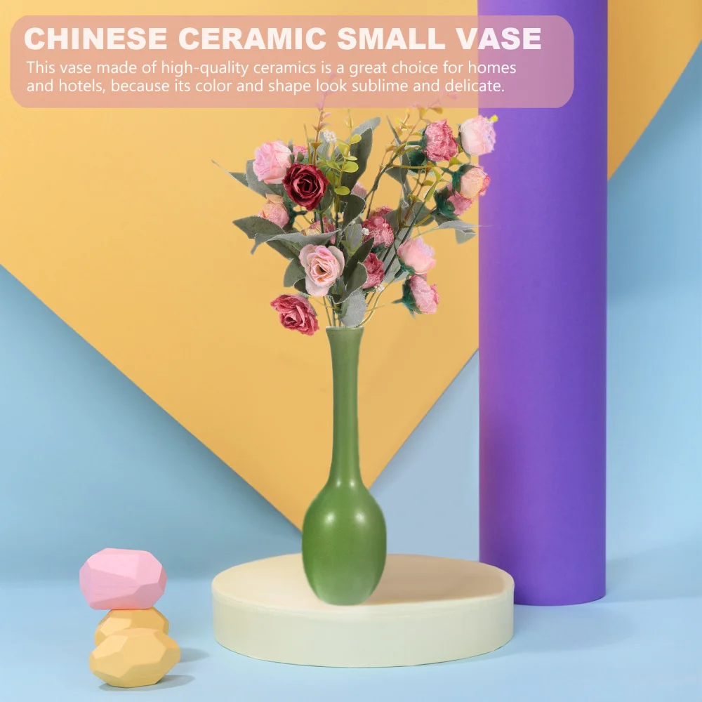 Chinese Style Ceramic Vase Simple Flower Container Decorative Bottle | Дом и сад