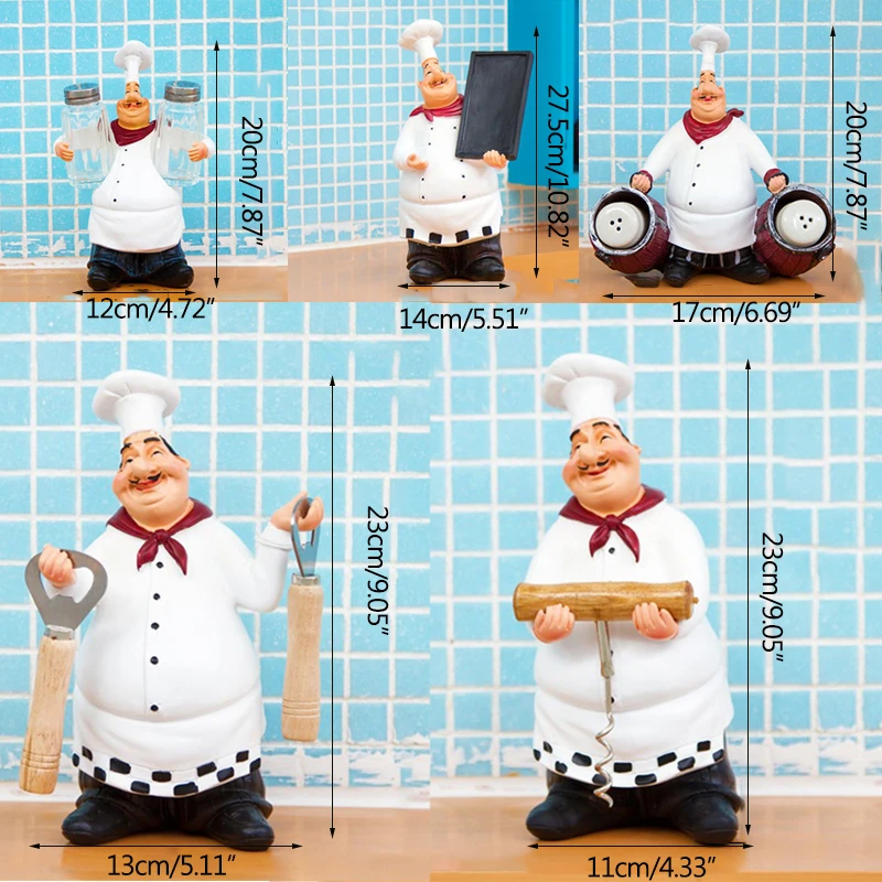 

American Country Retro Chef Resin Crafts Modern Home Decoration Accessories Bar Restaurant Cafe Cake Shop Furnishings