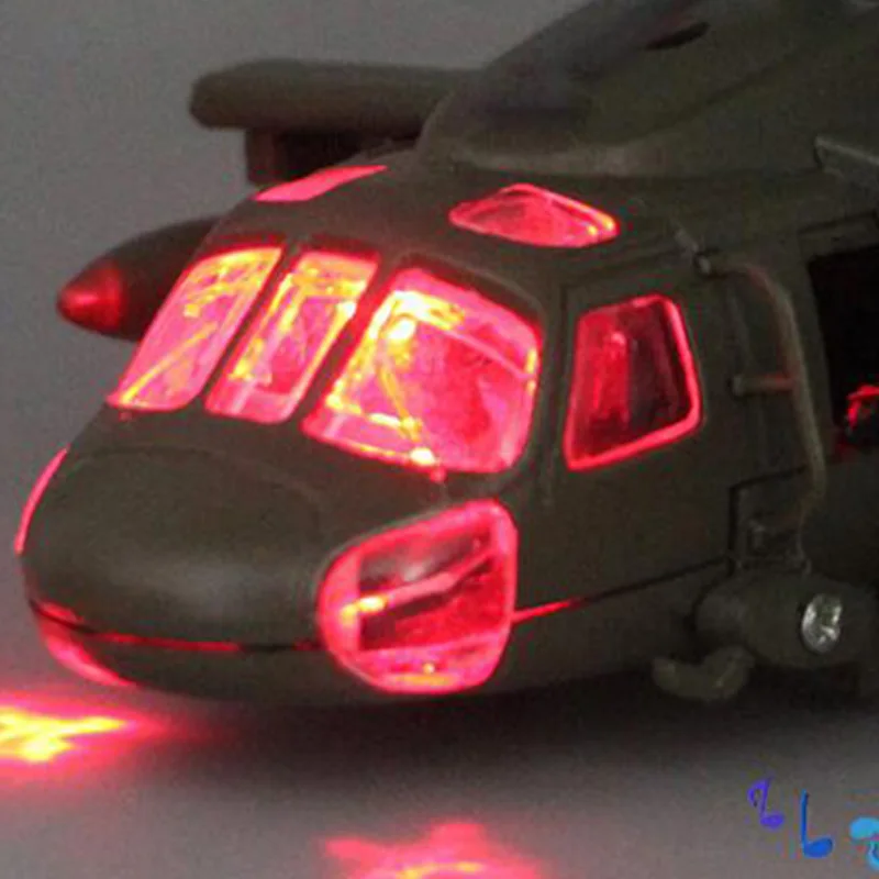 

Alloy Diecast Black Hawk Armed Helicopter Fighter Model with Sound & Light Children Collection Graded Kids Toys