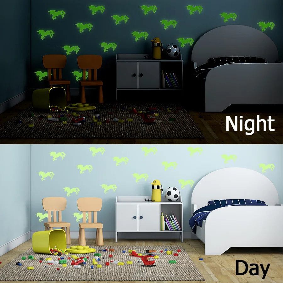 Светящийся стикер в виде единорога забавная наклейка для детского инструмента