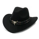 В национальном стиле осенние и технические ковбойские шляпы для женщин и мужчин ковбойская шляпа в западном стиле ковбойская шляпа с головой коровы ковбойская шляпа SombreroJazz Cowgirl