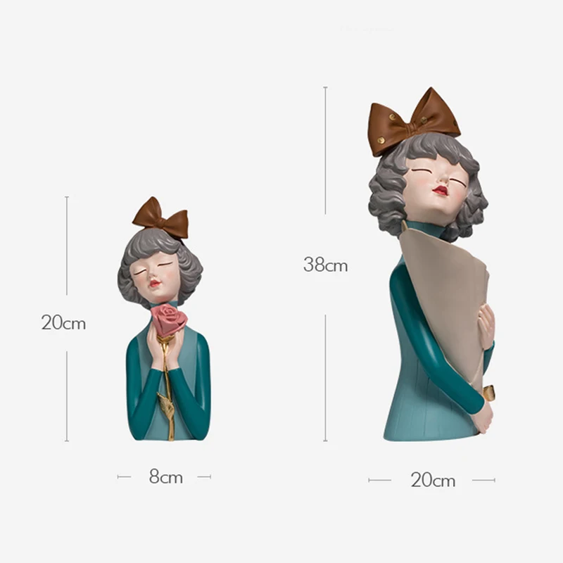 

Creative Cute Flower Girl Figurines Nordic Style Resin Fairy Figurines Crafts Modern Living Room Home Decoration Ornament Gifts