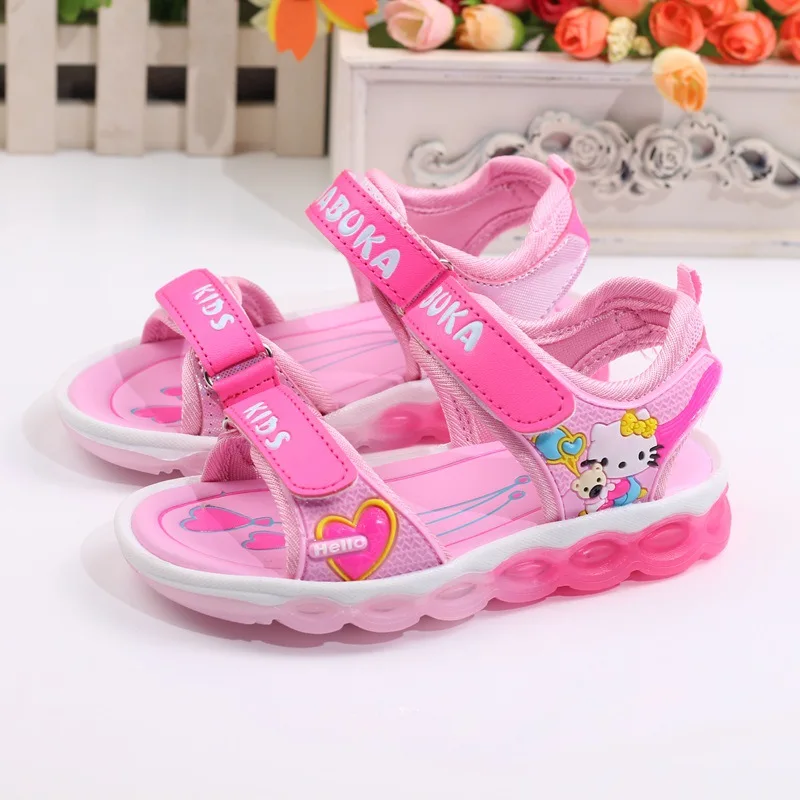 

Kid shoe 2021 summer new Fashion Led boys and girls Cartoon sandals baby shoes kids beach shoes Cute flashing sandals