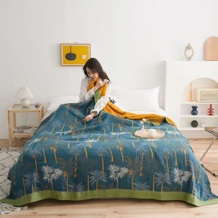 

100% Cotton Towel Blanket Beds Bohemian Throw Blanket for Sofa Boho Decor Summer Air-conditioning Blanket Bed cover