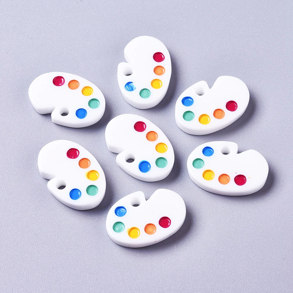 50 stücke Flatback Harz Anhänger Farbe Palette Perlen Charms für DIY Handwerk und Schmuck Machen 16,5x24,5x4,5mm – Detail 4
