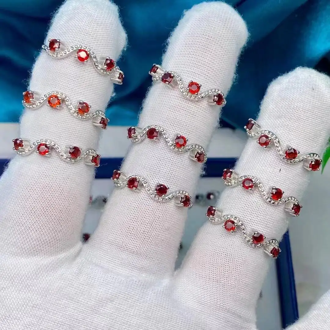 

Кольцо с натуральным гранатом, 10 шт.
