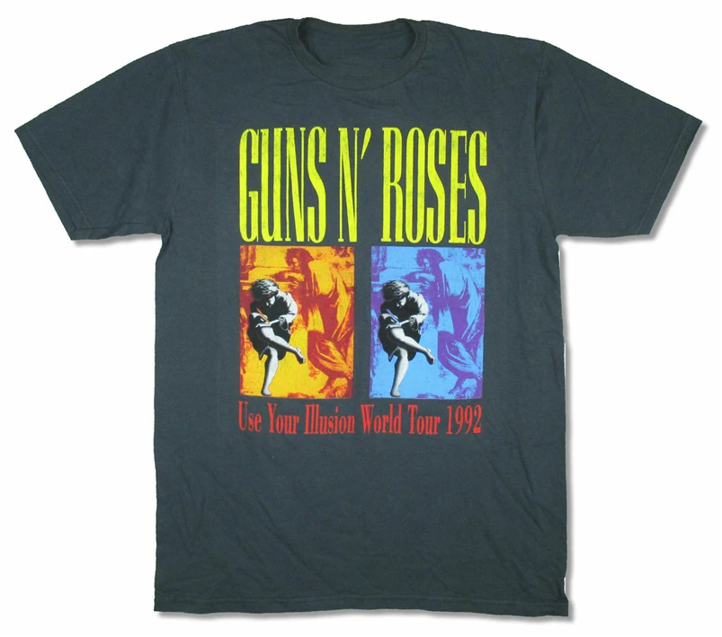 Guns N Roses use Your Illusion World Tour 1992 серая футболка Новая модная Классическая футболка| |