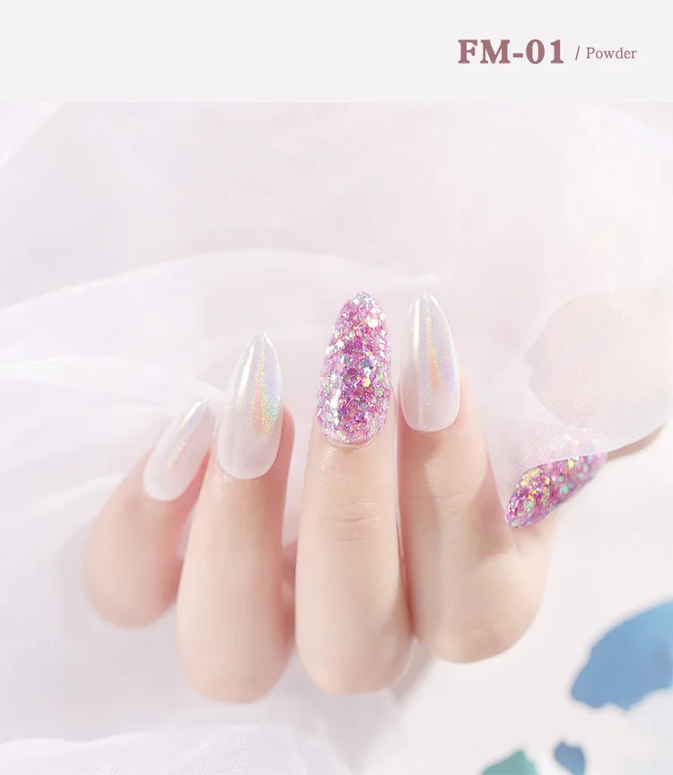

6pcs/Set Holographic Nail Glitter Set Powder Pigment DIY Nail Art Decorations Dust Gel Manicure Pigment