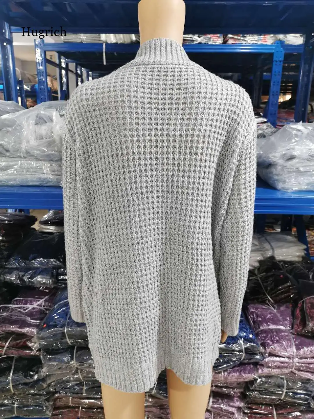 

2021 Autumn/winter Women's Sweater Cardigan European/american Street Curved Placket Large Pocket Cardigan Sweters for Women