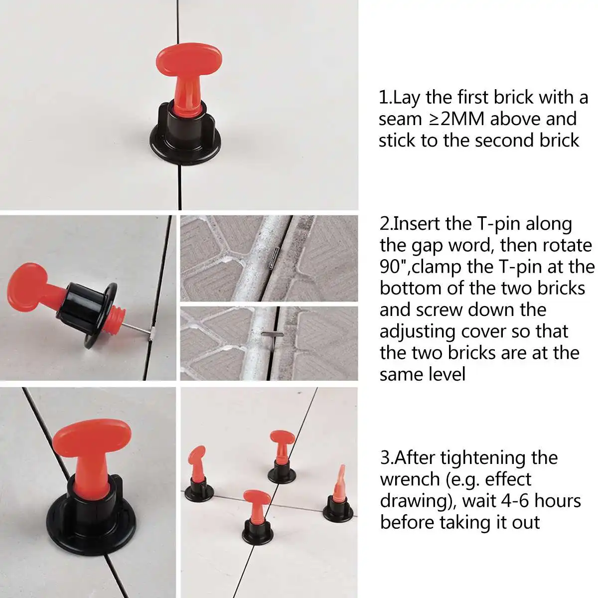 

126Pcs Construction Tools Flat Ceramic Floor Wall Reusable Tile Leveling System Kittile Leveling System Kit For Tile