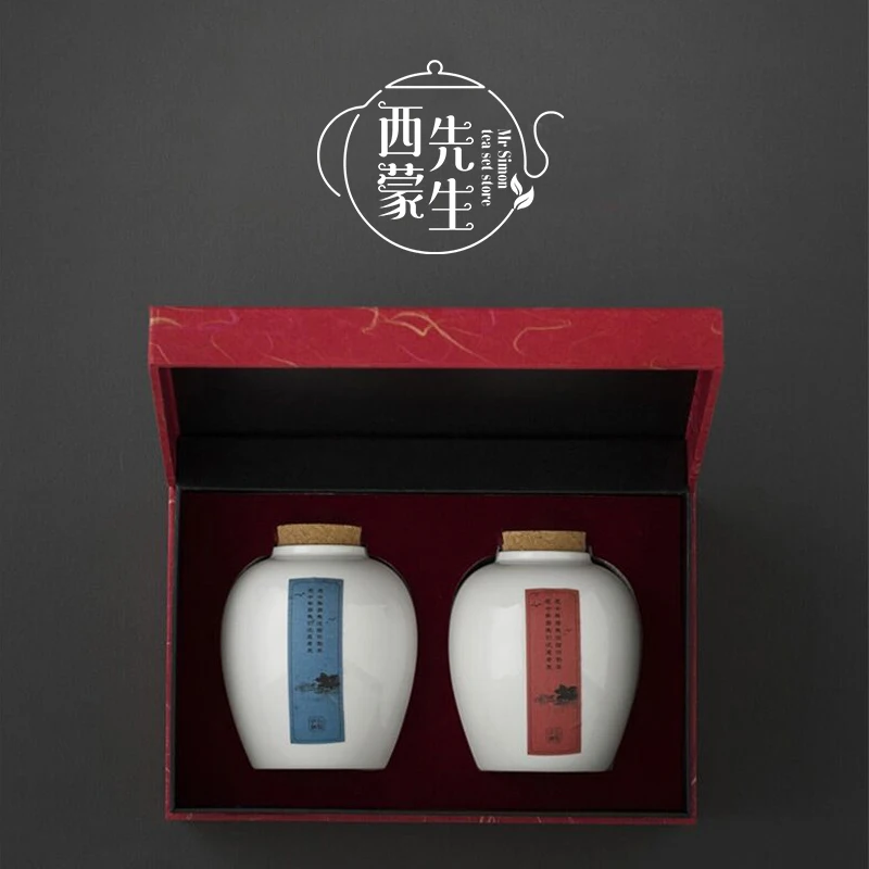 

De Hua white porcelain tea caddy Ceramic Tea Can sealed tea pot tea tin tea box tea storage tea set tea jars moisture-proof