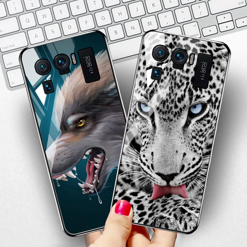

Mi 11 Lite Case Luxury Tempered Glass Tiger Wolf Phone Funda For Xiaomi Mi 10T Pro Note 10 Lite 10S 11 Ultra Mi11 Mi10 Covers