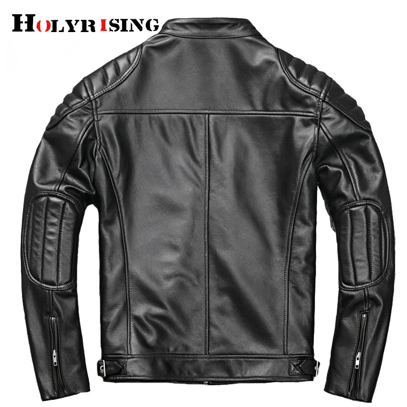 Men's Winter Real Genuine Leather Jackets Motorcycle Flight Pilot Bomber For Men Natural Male S-4XL 19071 | Мужская одежда