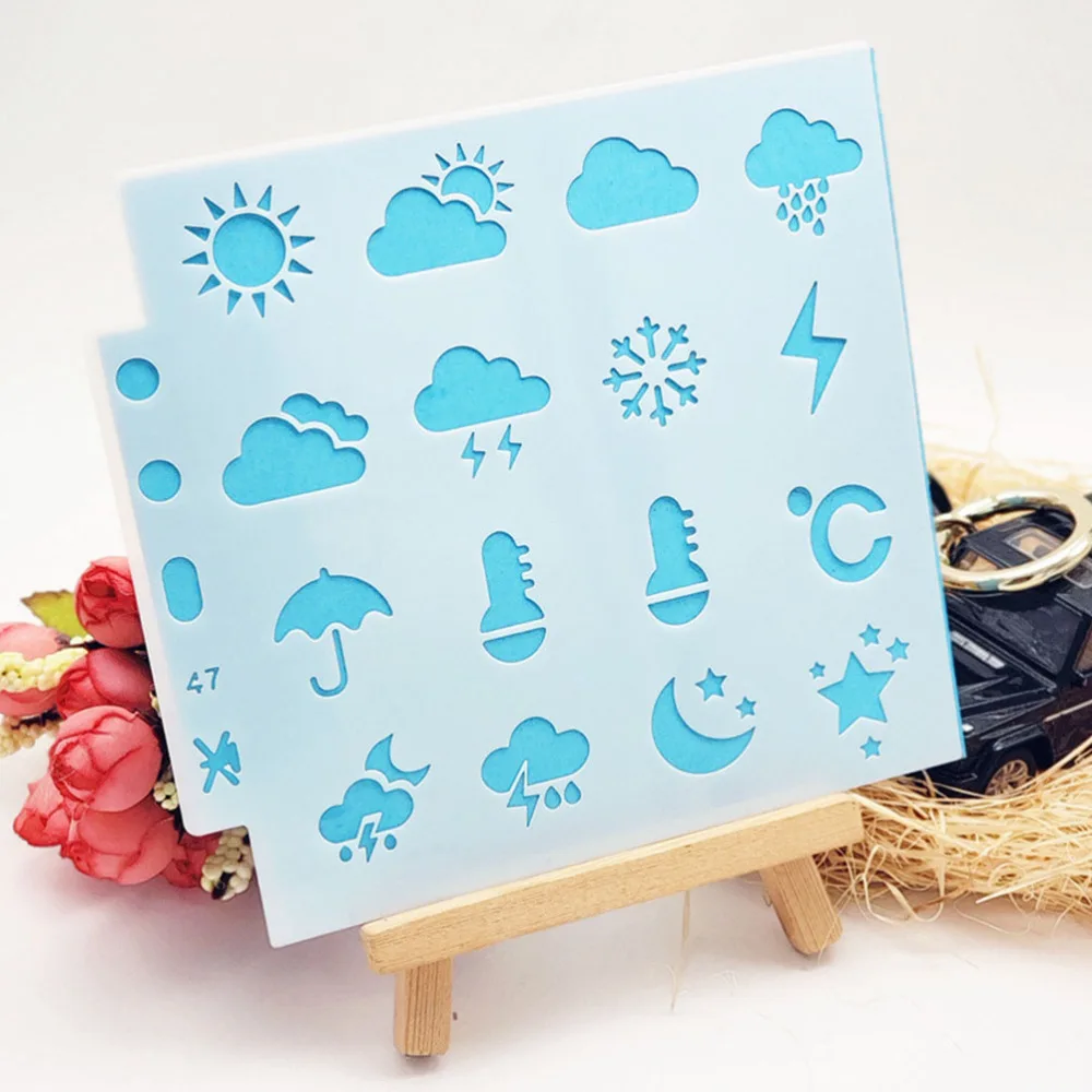 

6pcs Drawing Templates DIY Hollow-out Templates Decorative Painting Moulds