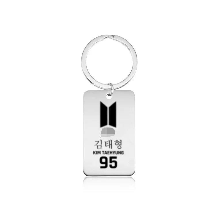 Kpop bangtan boys "Jin" "V" SUGA "RM" и т. д. Готический аккорер персонаж картина брелок из нержавеющей стали для женщин мужчин Bangtan ювелирные изделия