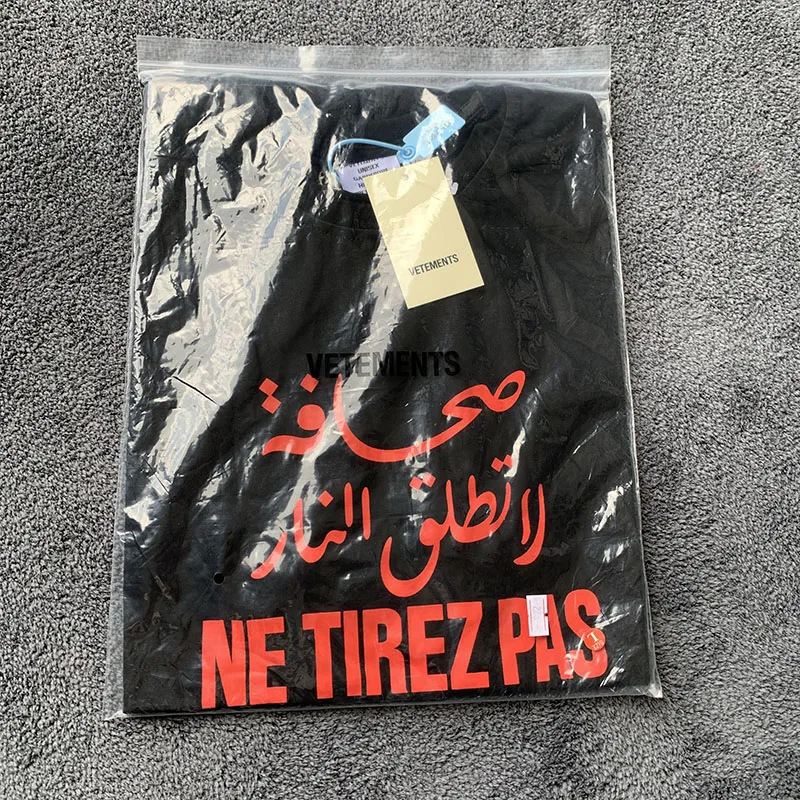 

2020 Summer Style Vetements Tees Men Women Couples "Don't Shoot" Printed T-Shirt Oversized Cotton T Shirt Men