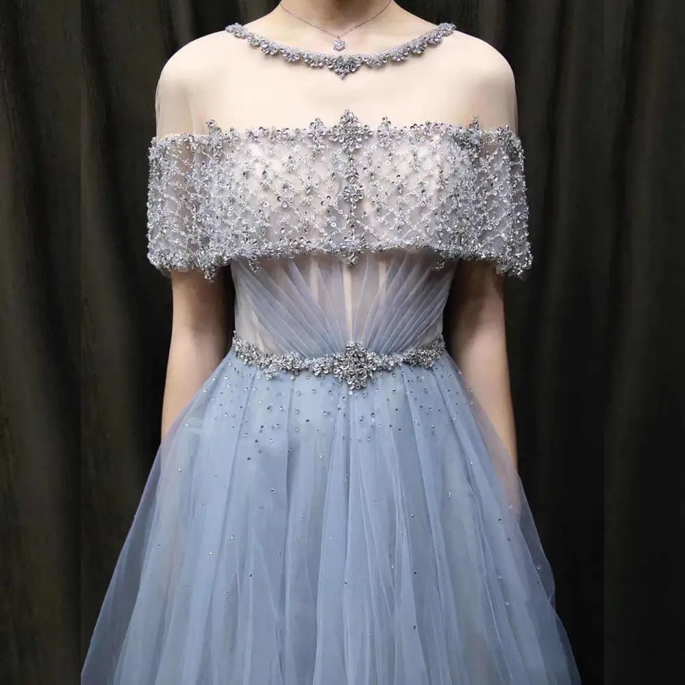 Роскошные вечерние платья для женщин Длинные ручной работы с открытыми плечами и