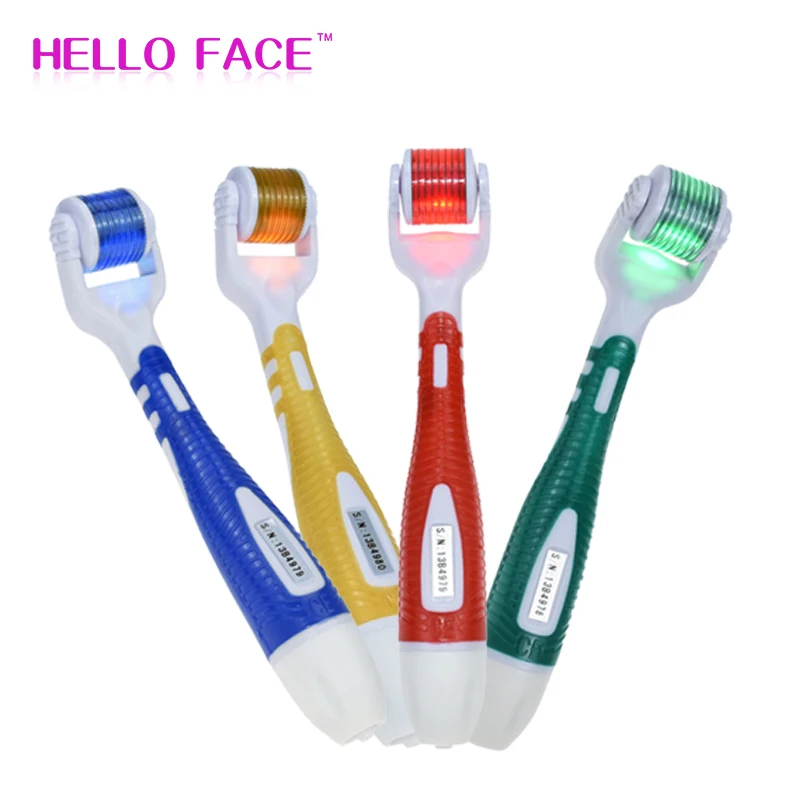 Ролик для кожи лица светодиодный фотон микро иглы терапия пигментации