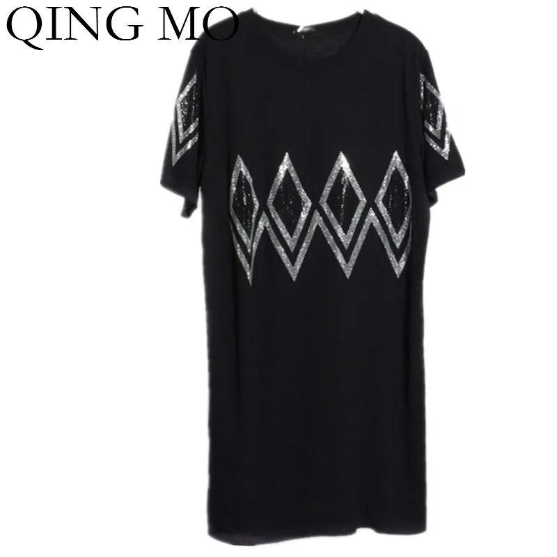 Цин MO большой Размеры женские Стразы платье 2021 лето для женщин Большие размеры