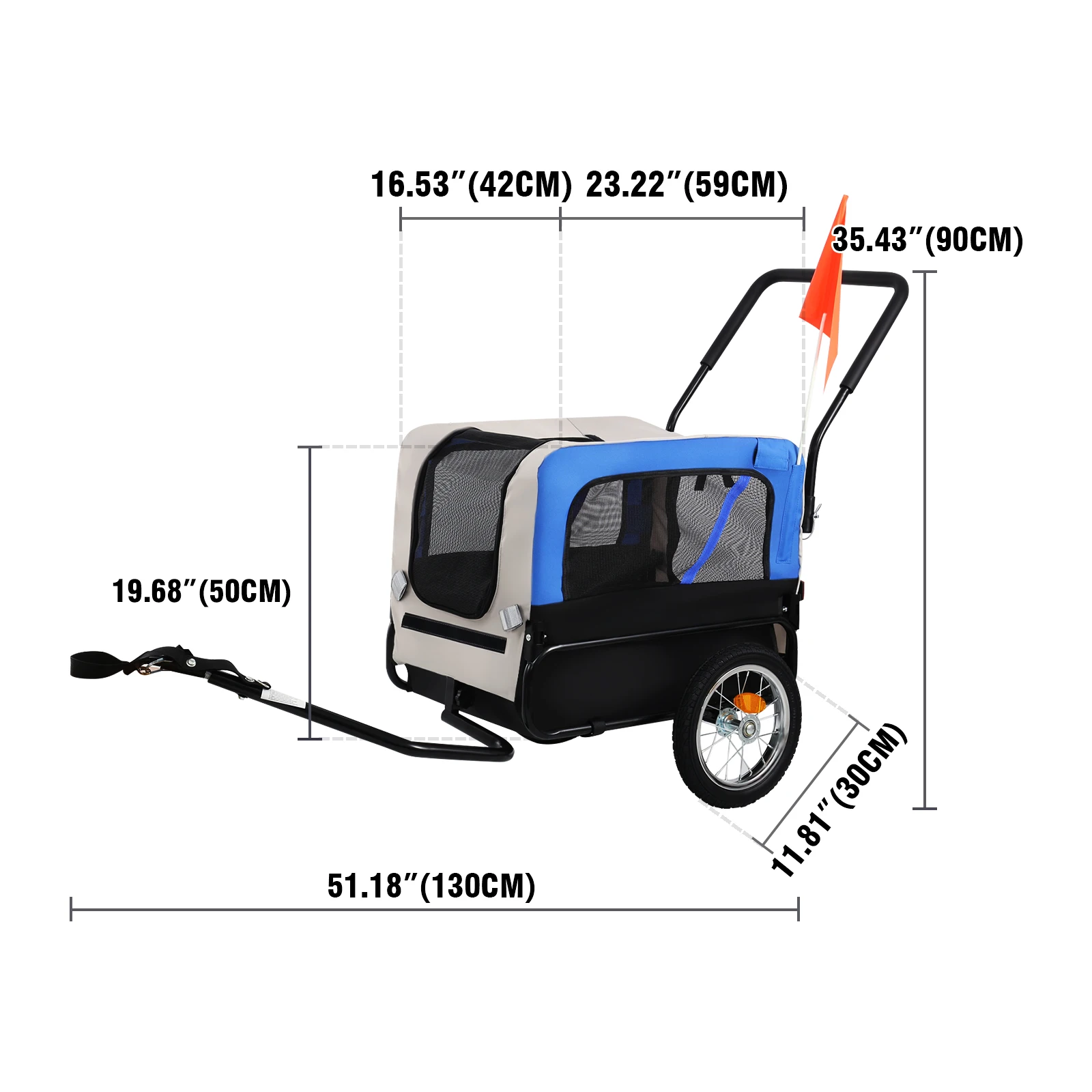 Yonntech 2 in 1 Convertible Wheels Bike Pet Dog Trailer Jogging Stroller Cargo Trolley Push Carts Storage Cart | Дом и сад