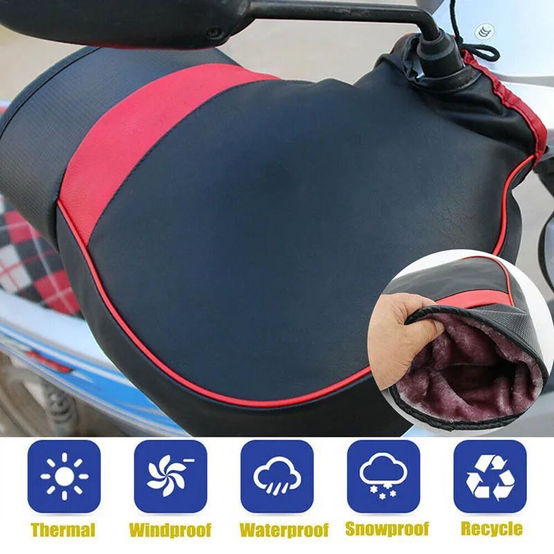 

2pcs Winter Outdoor Warm Motorcycle Handlebar Gloves Mittens Hand Warmer Waterproof Warm Motorbike Handle Bar Hand Cover Muffs