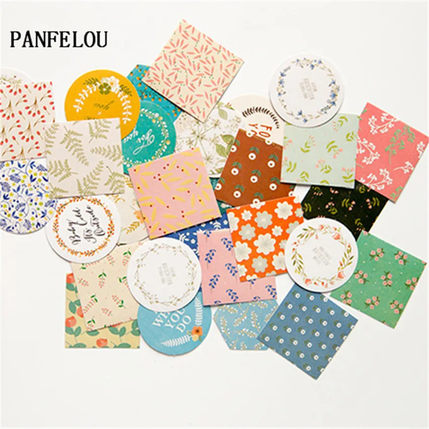 

Quality 1bag=40PCS floral The sealing paste adhesive paper stickers Hand account Scrapbooking DIY Album book cards