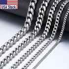 3-9 мм мужское серебряное ожерелье из нержавеющей стали кубинские звенья цепи для мужчин и женщин основные черные золотые тона ювелирные изделия с чокерами KNM07