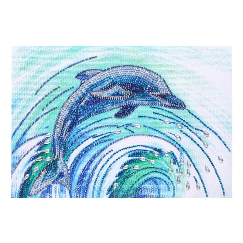 

5D Diamond Embroidery Dolphin for Adults Beginner Painting Cross Stitch Kits Crafts Resin Home Decor