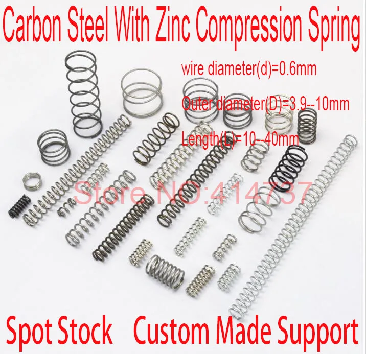 

Carbon Steel With Zinc 0.6mm wire Small spot spring Non-standard micro compression spring pressure spring Part 3