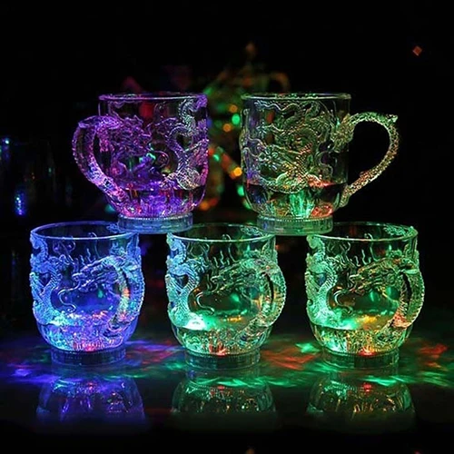 LED Flashing Color Change Water Activated Light Up Dragon Beer Whisky Cup Mug | Дом и сад