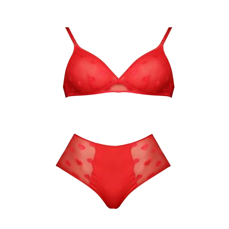 

Комплект женского нижнего белья из 2 предметов, женское кружевное нижнее белье с сердечками, женская одежда для сна, комплекты стрингов