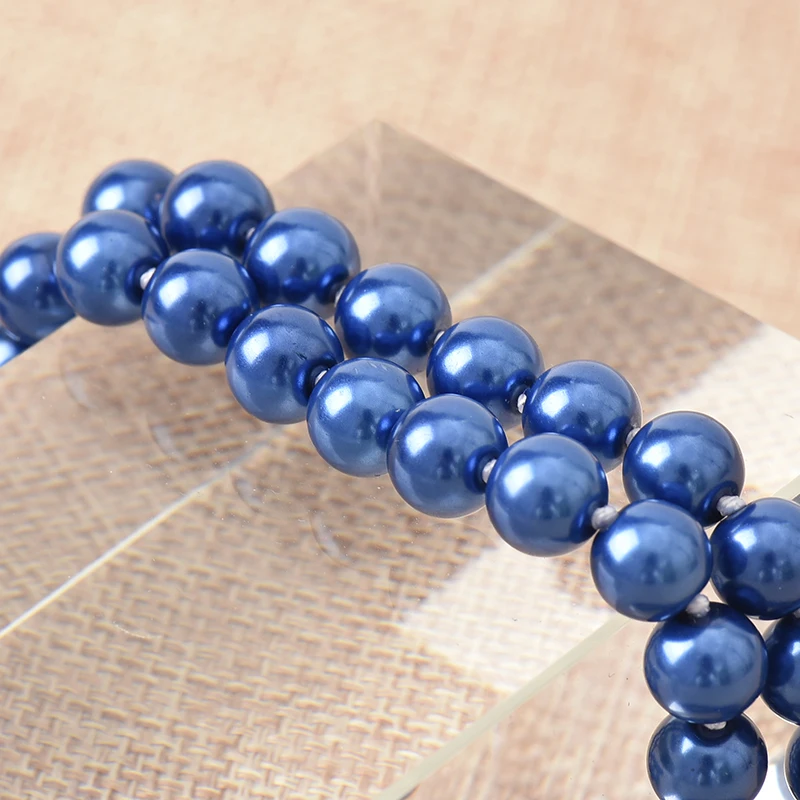 Круглый темно-синий жемчуг длинное ожерелье 36 дюймов делая набор сделай сам для
