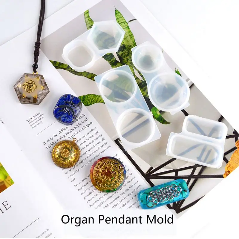 

Faceted Round Square Orgonite Resin Pendant Mold Crystals Stones Orgone Silicone Resin Mold Keychain Jewelry Making Tool