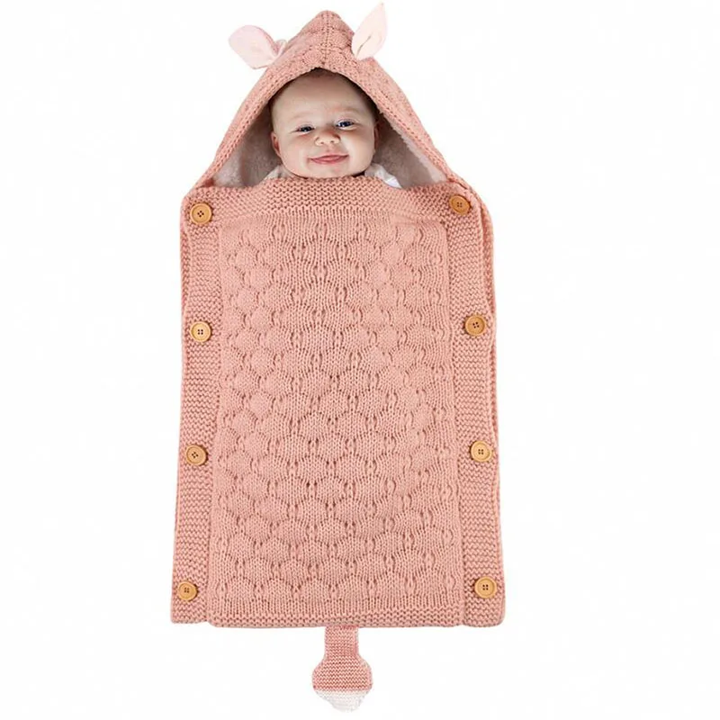 Детские спальные мешки вязаные конверты для коляски новорожденных пеленки