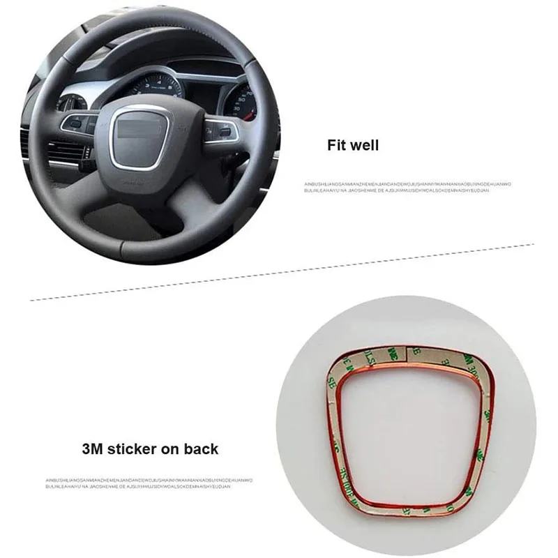 Отделка наклейка хромированная рамка рулевого колеса замена для Audi A3 8P S3 A4 B6 B7 B8 A5