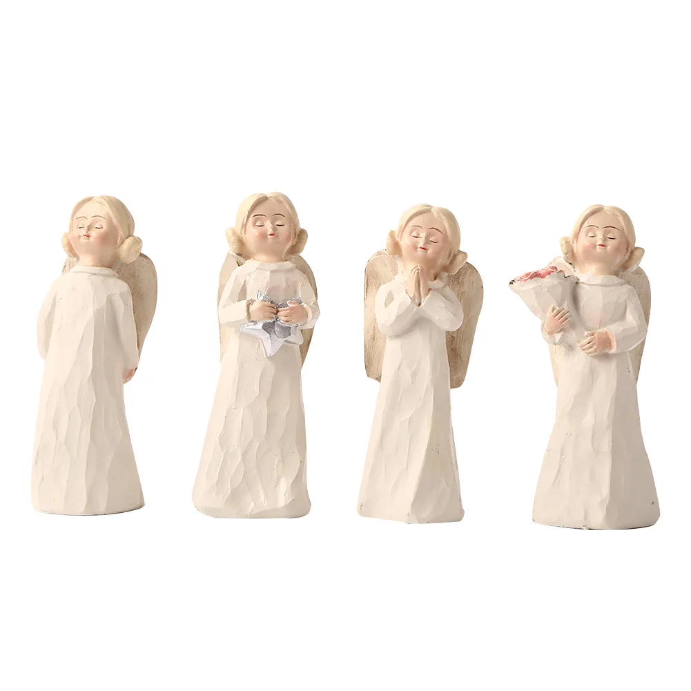 

4pcs 10cm Girl Resin Statue Living Room Decor Modern Art Sculpture Decor Sculpture ornaments Home Decoration Tabletop Figurines