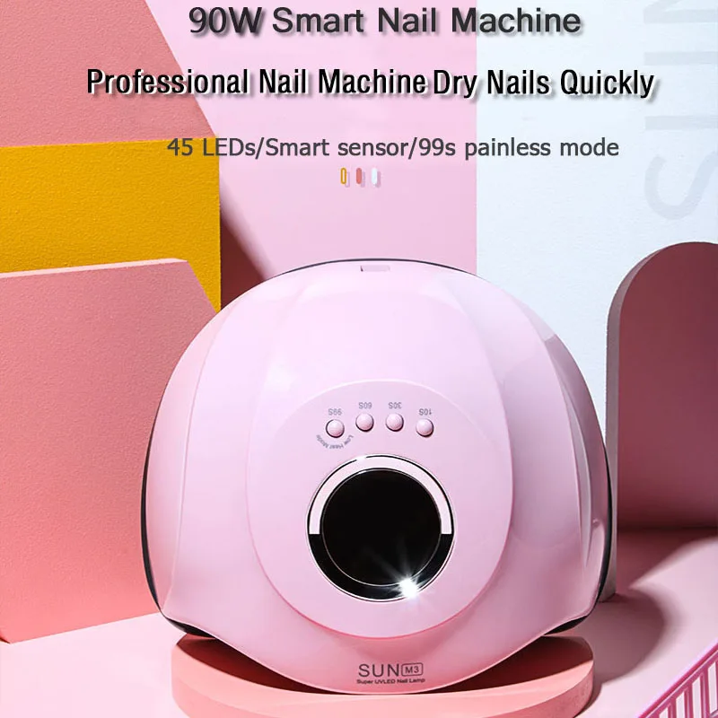 Профессиональный светодиодный УФ светильник для сушки ногтей 90 Вт/48 Вт ледяная