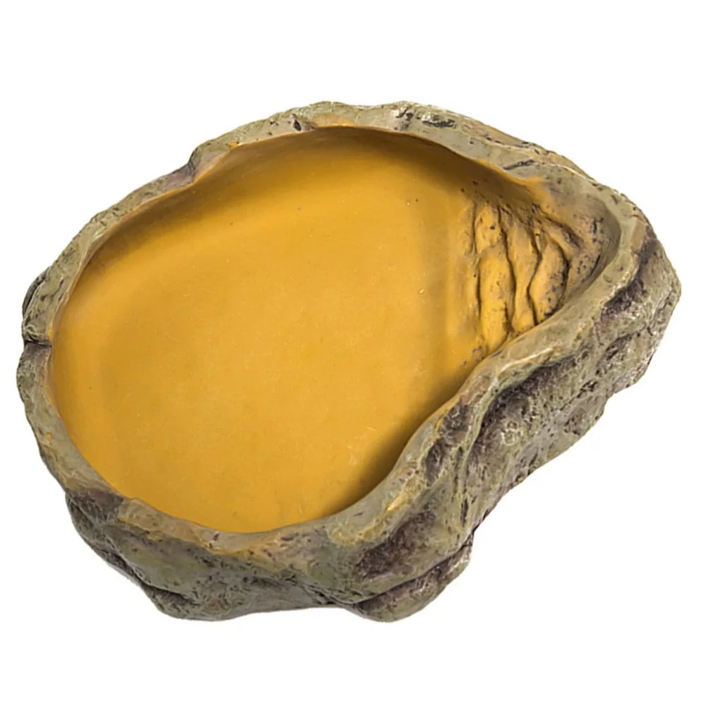 

Pet Reptile Feeder Bowl Dragon Beard Turtle Resin Landscape Pet Cage Drink Bowl