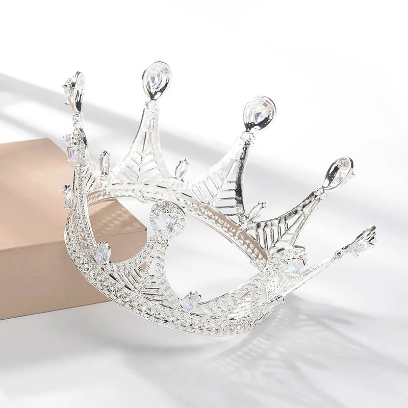 New Retro Baroque Red/Black/Gold/Silver Color Rhinestone Full Round Tiaras Crowns de Noiva Bride Wedding Party Hair Jewelry | Украшения и