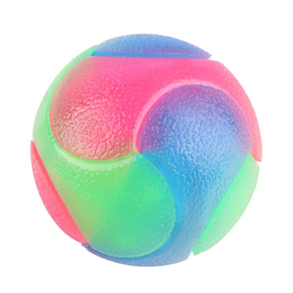 

Bite Resistant Glowing Elastic Ball Durable Flashing Molar Interactive Ball Pet Rubber Chew Toy for Cat Dog to Away from Boredom