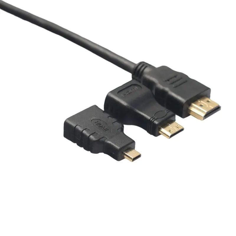 Высококачественный Универсальный Кабель-адаптер 1 5 метра HDMI в HDMI/ Mini / Micro шнур