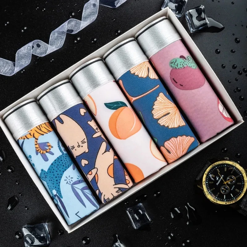 5pcs / Mens Underwear Shorts Boxer Shorts Mens Sexy Underwear High Quality Men's Underwear Pure Cotton Breathable Boxer Shorts